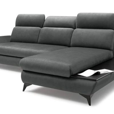 Rohová rozkládací sedací souprava SARNIA - tmavá šedá 2, pravý roh