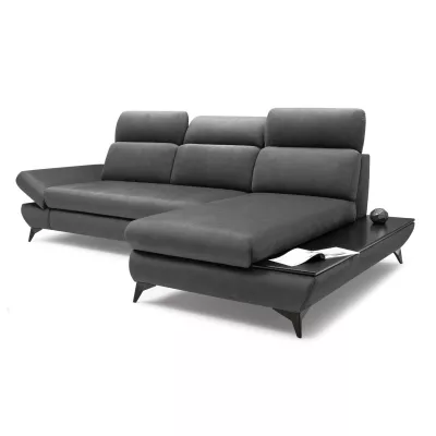 Rohová rozkládací sedací souprava SARNIA - tmavá šedá 2, pravý roh