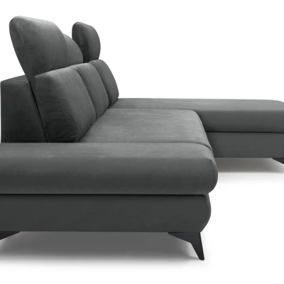 Rohová rozkládací sedací souprava SARNIA - tmavá šedá 2, pravý roh