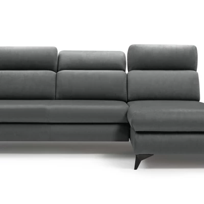 Rohová rozkládací sedací souprava SARNIA - tmavá šedá 2, pravý roh