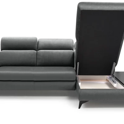 Rohová rozkládací sedací souprava SARNIA - tmavá šedá 2, pravý roh