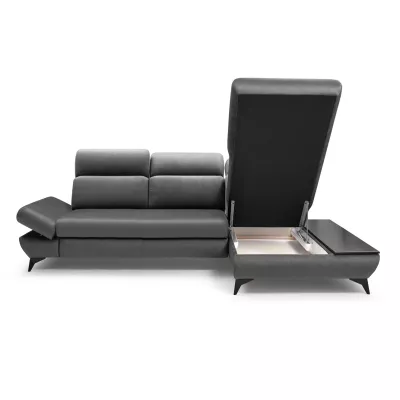 Rohová rozkládací sedací souprava SARNIA - tmavá šedá 2, pravý roh