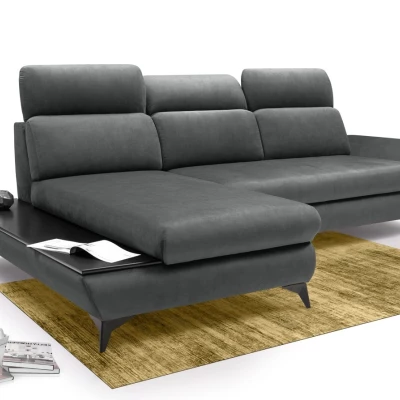 Rohová rozkládací sedací souprava SARNIA - tmavá šedá 2, levý roh