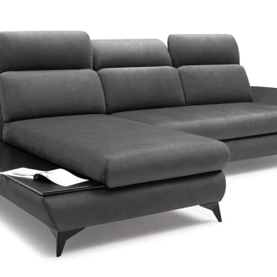 Rohová rozkládací sedací souprava SARNIA - tmavá šedá 2, levý roh