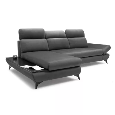 Rohová rozkládací sedací souprava SARNIA - tmavá šedá 2, levý roh