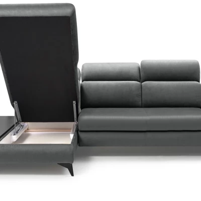 Rohová rozkládací sedací souprava SARNIA - tmavá šedá 2, levý roh