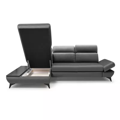 Rohová rozkládací sedací souprava SARNIA - tmavá šedá 2, levý roh