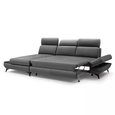 Rohová rozkládací sedací souprava SARNIA - tmavá šedá 2, levý roh