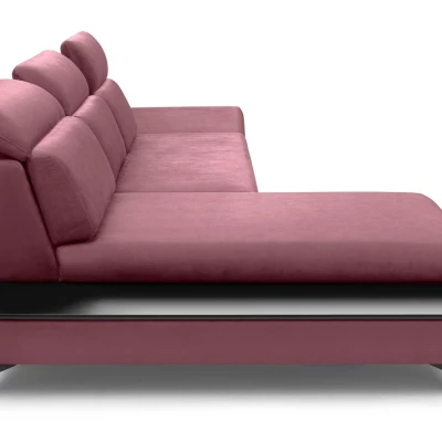 Rohová rozkládací sedací souprava SARNIA - růžová, levý roh