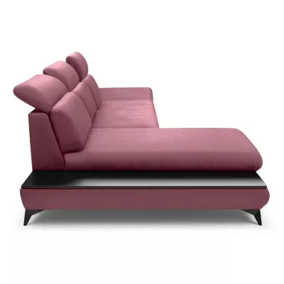 Rohová rozkládací sedací souprava SARNIA - růžová, levý roh