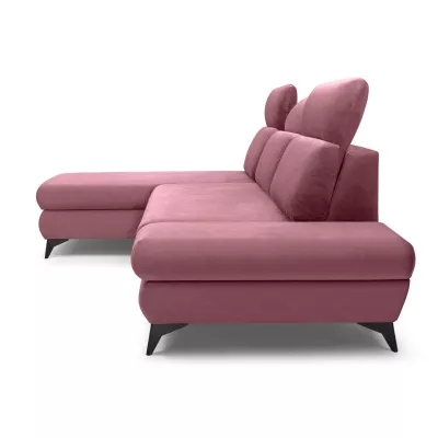Rohová rozkládací sedací souprava SARNIA - růžová, levý roh