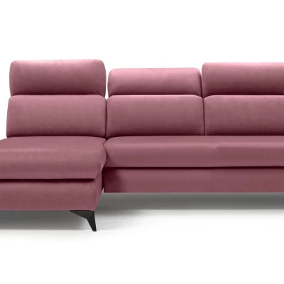 Rohová rozkládací sedací souprava SARNIA - růžová, levý roh