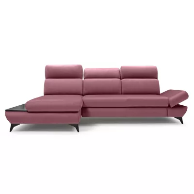 Rohová rozkládací sedací souprava SARNIA - růžová, levý roh