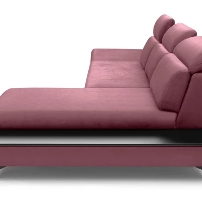 Rohová rozkládací sedací souprava SARNIA - růžová, pravý roh