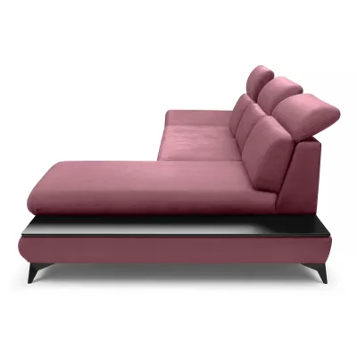 Rohová rozkládací sedací souprava SARNIA - růžová, pravý roh