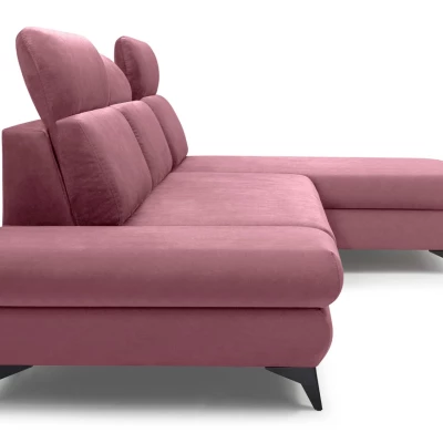 Rohová rozkládací sedací souprava SARNIA - růžová, pravý roh
