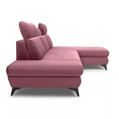 Rohová rozkládací sedací souprava SARNIA - růžová, pravý roh