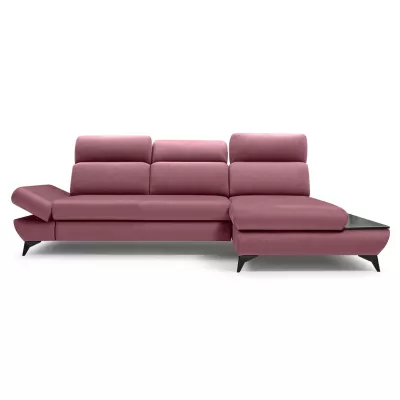 Rohová rozkládací sedací souprava SARNIA - růžová, pravý roh