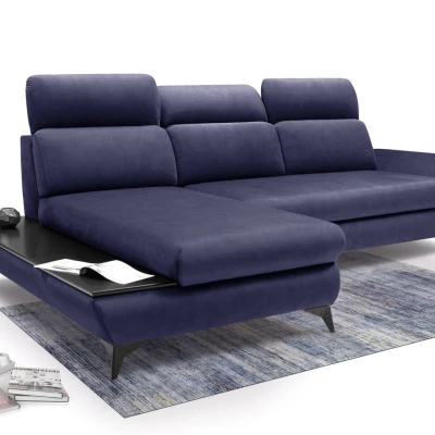 Rohová rozkládací sedací souprava SARNIA - námořnická modrá, levý roh