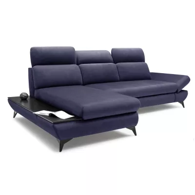Rohová rozkládací sedací souprava SARNIA - námořnická modrá, levý roh