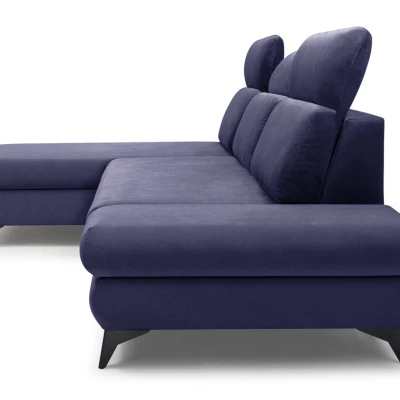 Rohová rozkládací sedací souprava SARNIA - námořnická modrá, levý roh