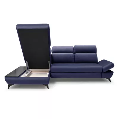 Rohová rozkládací sedací souprava SARNIA - námořnická modrá, levý roh