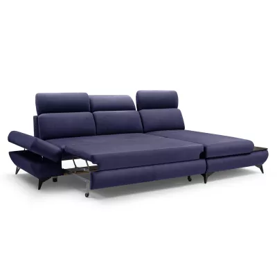 Rohová rozkládací sedací souprava SARNIA - námořnická modrá, pravý roh