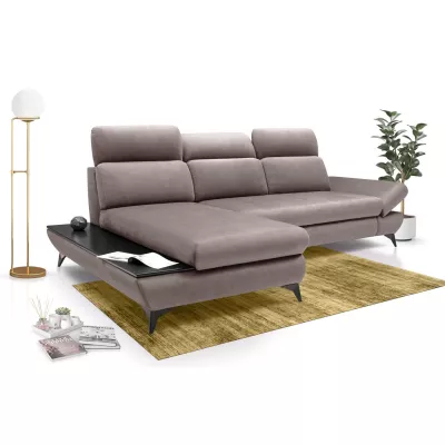 Rohová rozkládací sedací souprava SARNIA - šedá 1, levý roh