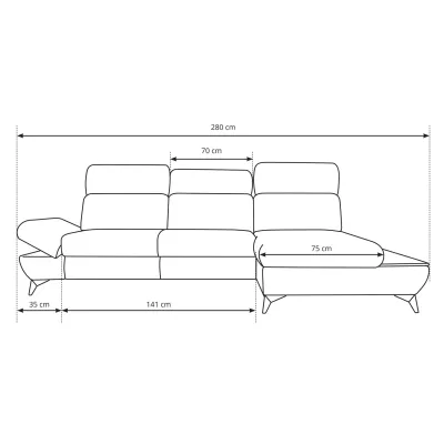 Rohová rozkládací sedací souprava SARNIA - šedá 1, levý roh
