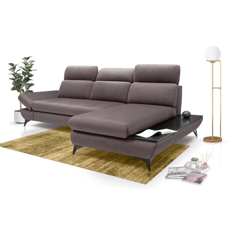 Rohová rozkládací sedací souprava SARNIA - tmavá šedá 1, pravý roh