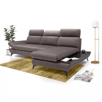 Rohová rozkládací sedací souprava SARNIA - tmavá šedá 1, pravý roh