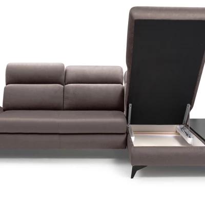 Rohová rozkládací sedací souprava SARNIA - tmavá šedá 1, pravý roh