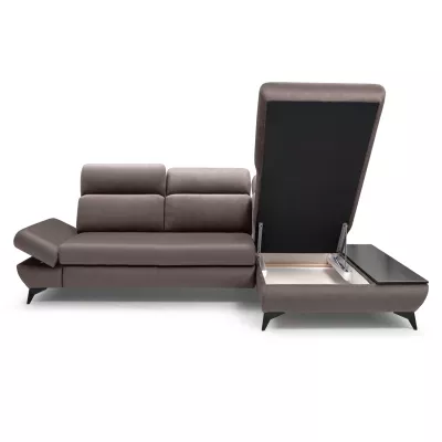 Rohová rozkládací sedací souprava SARNIA - tmavá šedá 1, pravý roh