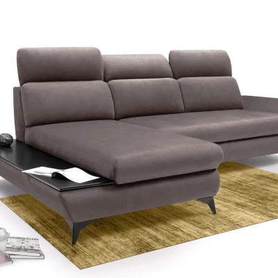 Rohová rozkládací sedací souprava SARNIA - tmavá šedá 1, levý roh