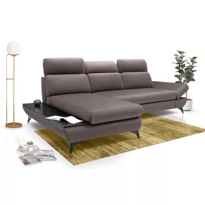 Rohová rozkládací sedací souprava SARNIA - tmavá šedá 1, levý roh