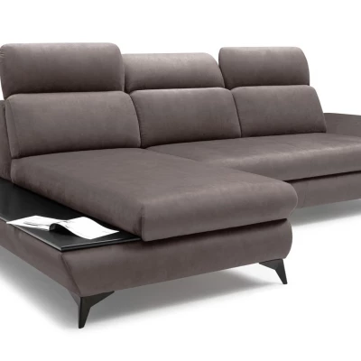 Rohová rozkládací sedací souprava SARNIA - tmavá šedá 1, levý roh