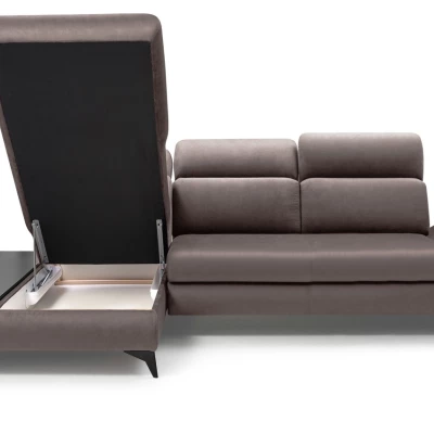 Rohová rozkládací sedací souprava SARNIA - tmavá šedá 1, levý roh