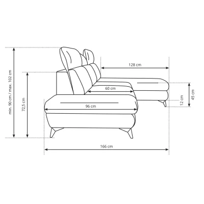 Rohová rozkládací sedací souprava SARNIA - tmavá šedá 1, pravý roh