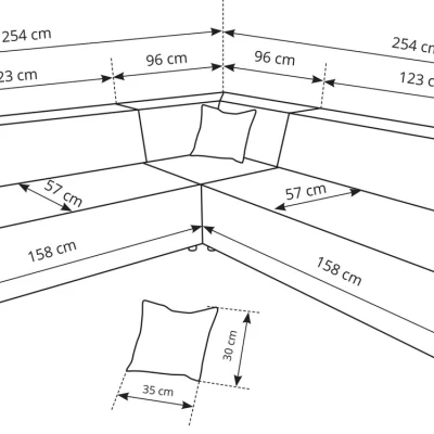 Rohová rozkládací sedací souprava WINDSOR 2 - tmavá šedá