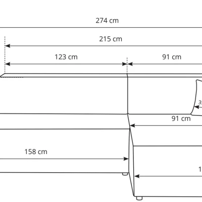 Rohová sedačka s úložným prostorem WINDSOR 1 - béžová, levý roh