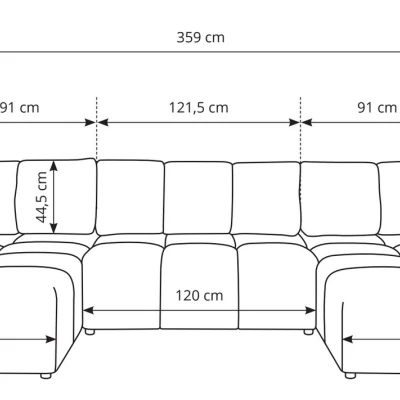 Rozkládací sedací souprava do U TRURO 2 - smetanová