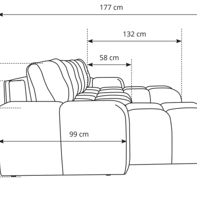 Rozkládací sedací souprava do U TRURO 2 - smetanová