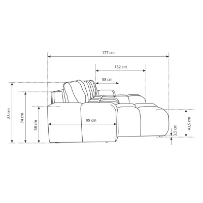 Rozkládací sedací souprava do U TRURO 2 - smetanová