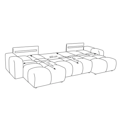 Rozkládací sedací souprava do U TRURO 2 - smetanová