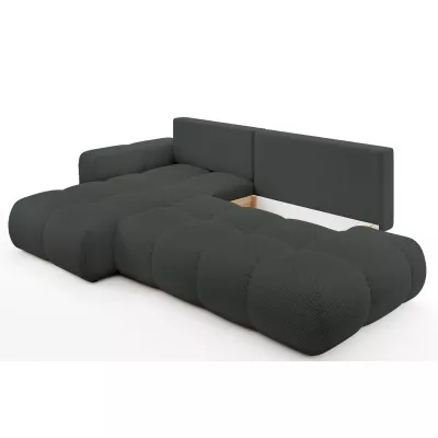 Rozkládací sedačka s úložným prostorem TRURO 1 - grafitová, levý roh