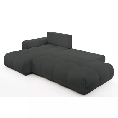 Rozkládací sedačka s úložným prostorem TRURO 1 - grafitová, levý roh