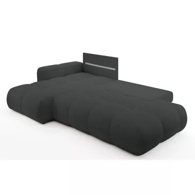 Rozkládací sedačka s úložným prostorem TRURO 1 - grafitová, levý roh