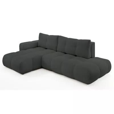 Rozkládací sedačka s úložným prostorem TRURO 1 - grafitová, levý roh