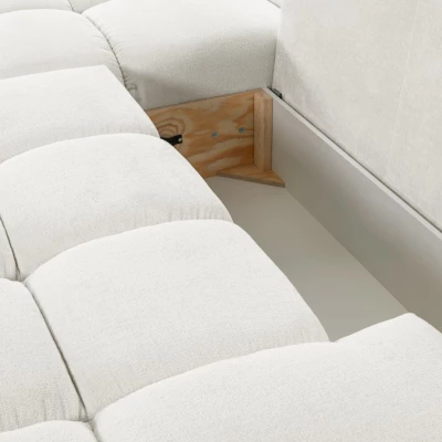 Rozkládací sedačka s úložným prostorem TRURO 1 - krémová 1, pravý roh