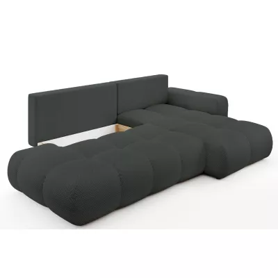 Rozkládací sedačka s úložným prostorem TRURO 1 - grafitová, pravý roh